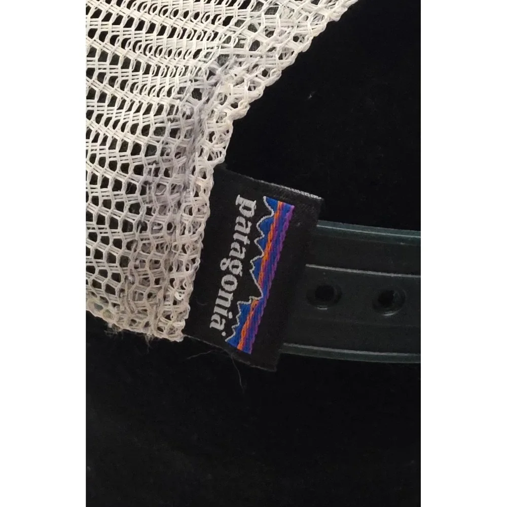 Patagonia Striped Mesh Trucker Hat Green Blue Yellow‎ Adult Strapback Cap